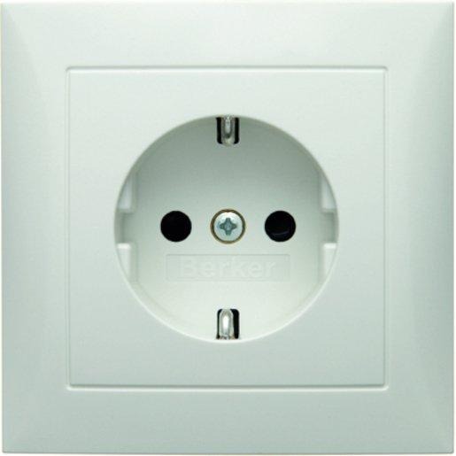 SCHUKO-Steckdose mit Abdeckplatte S.1 - polarweiß/ glänzend 