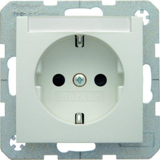 SCHUKO-Steckdose Beschriftungsfeld S.1/B.3/B.7 - polarweiß/ glänzend 