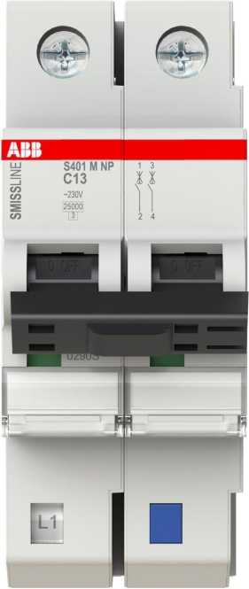 LS-Schutzschalter 2-polig 10kA C-Char 13A 2TE 