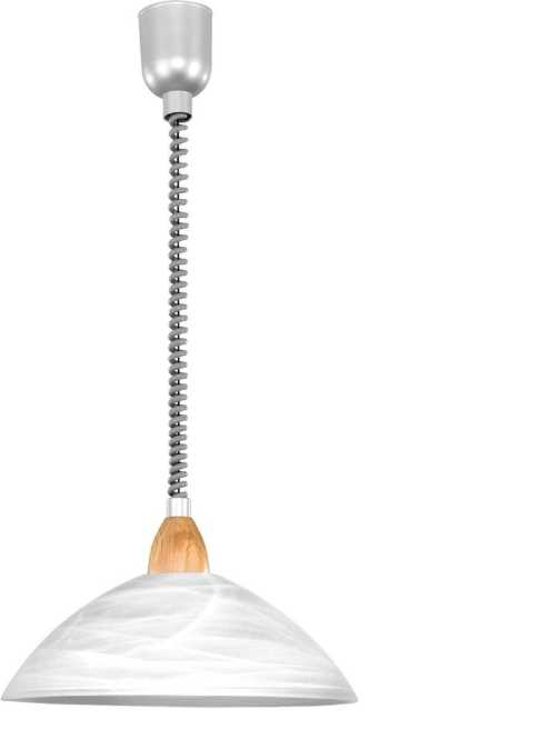 Hängeleuchte-Zug E27 1x60W Buche silber/nickel-matt LORD 2 