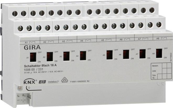 Schaltaktor 8-fach 16 A KNX/EIB REG 