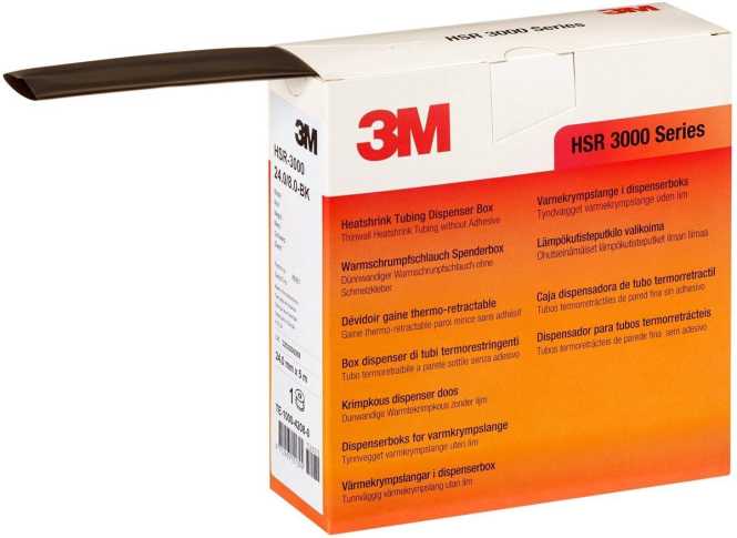 Warmschrumpfschlauch dünnwandig o. Schmelzkleber 24/8mm 3:1 sw Box 