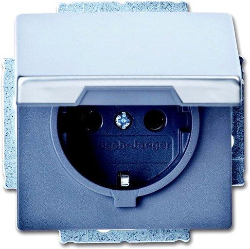 Unterputz Steckdose pur edelstahl mit Klappdeckel 