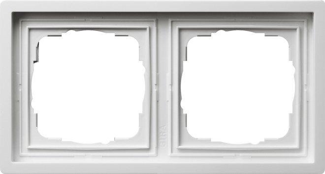 2-fach Abdeckrahmen für Flächenschalter reinweiß 