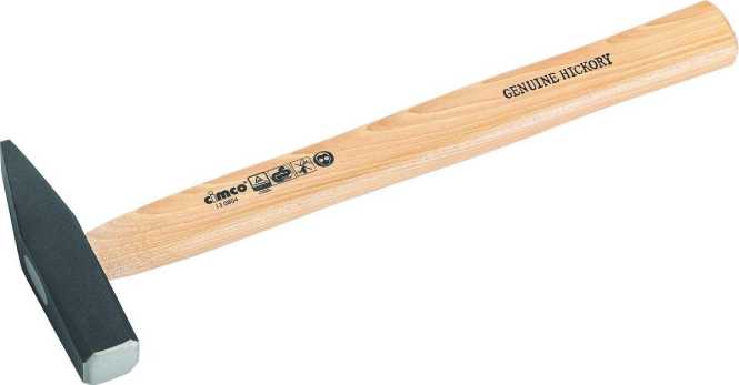 Schlosserhammer 500g DIN 1041 mit poliertem geschweiftem Eschenstiel 