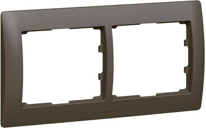 Rahmen 2-fach waagerecht Galea dark bronze 