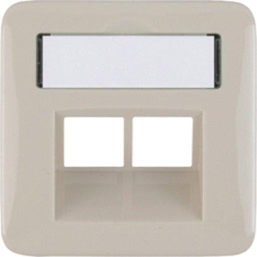 Abdeckung RJ45 C5 C6 mit Beschriftungsträger Creo mandelweiß 