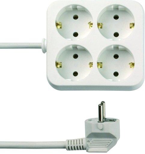 Tischverteiler 4-fach quadratisch 1,4m weiß 