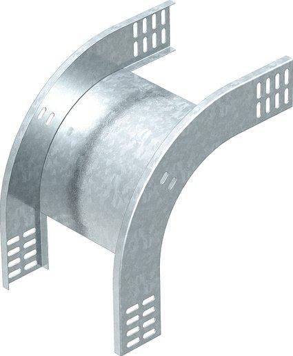 Vertikalbogen 90° fallend 60x500 Stahl bandverzinkt 