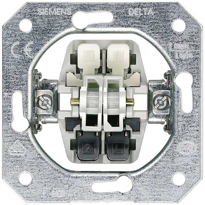 DELTA Taster-Geräteeinsatz UP Doppeltaster 2 Schließer 10A 250V 