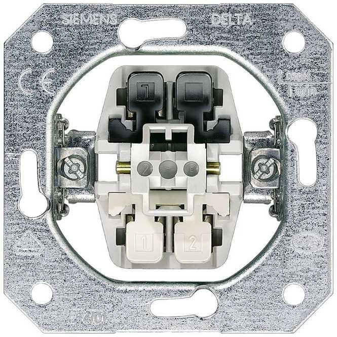 DELTA Taster-Geräteeinsatz UP 1W als Öffner einsetzbar 10A 250V 