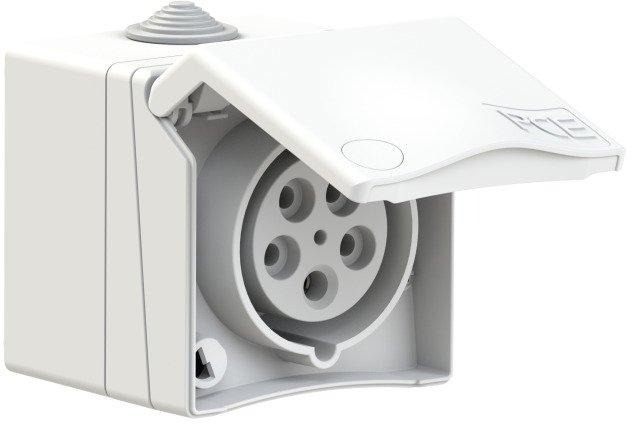 Aufputzsteckdose 16A 5p 6h IP44 400V 