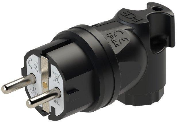 Schutzkontaktstecker Gummi abgewinkelt 16A 250V IP44 