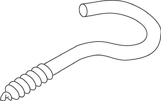 Lusterhaken 21/80 Holz-Schraubengewinde verz. Stahldraht Ø 4 mm 