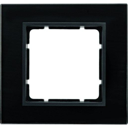 Abdeckrahmen 1-fach B.7 Glas schwarz / transparent 