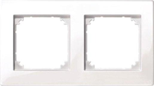 Abdeckrahmen 2-fach polarweiß glänzend 