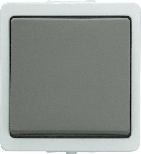 Feuchtraum Wechselschalter grau AP 