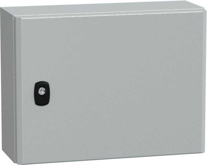 S3D Wandschrank Stahlblech mit Volltür mit Montageplatte H300 x B400 x T150 mm 