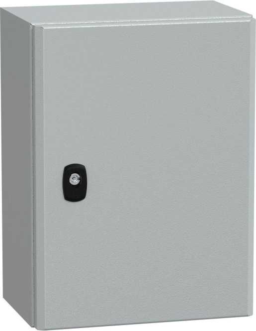 S3D Wandschrank Stahlblech mit Volltür mit Montageplatte H400 x B300 x T200 mm 