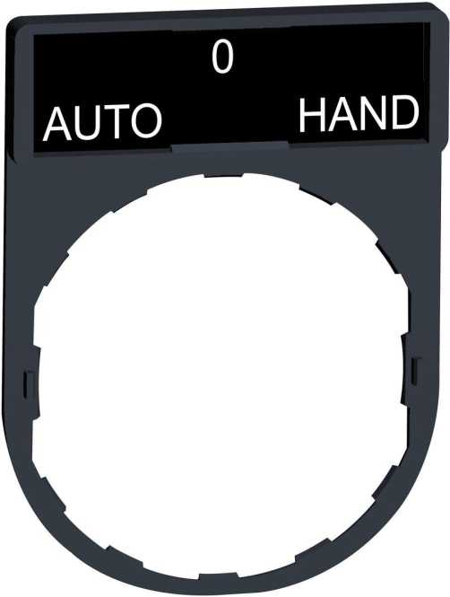 Schildträger 30x40mm für Ø 22 Geräte m. Schild AUTO-O-HAND 