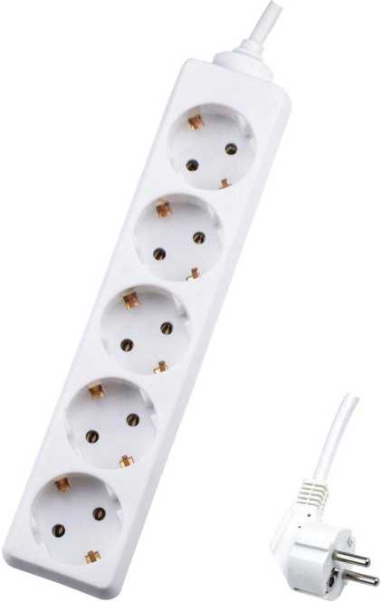 Tischverteiler mit Kabel 1,5 m 5-fach reinweiß 