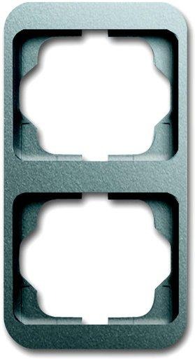 Abdeckrahmen alpha 2-fach senkrecht Titan matt 