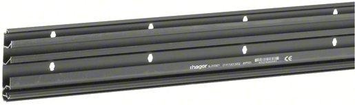 Sockelleistenkanal Unterteil 3 Kammern aus PVC zu SL 20x80mm schwarz 