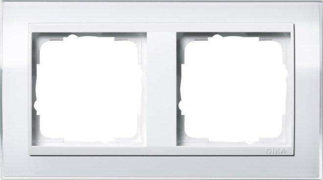 2-fach Abdeckrahmen für reinweiß Event Klar weiß 