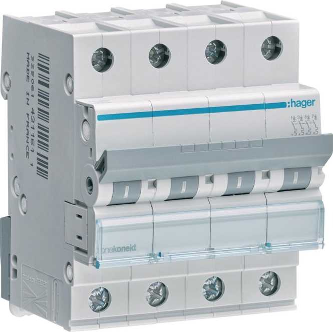 LS-Schutzschalter 4-polig 6kA /6kA C-Char 16A 4TE 