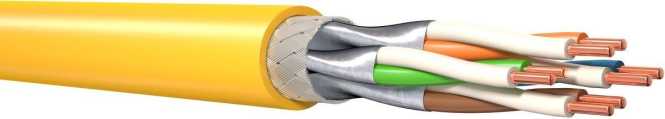 Datenkabel Kat7A S/FTP1200/22 LS0H-3 Gelb 500 Meter 