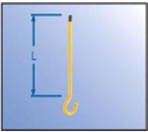 Leuchtenhaken M5 Stahl feuerverzinkt Kunststoffmantel Schaft 125mm 