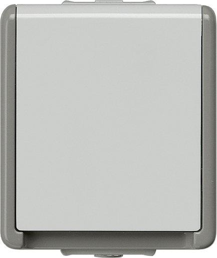 DELTA fläche IP44 AP dunkelgrau/hellgrau SCHUKO-Steckdose 10/16A 250V 