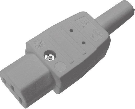 Gerätesteckdose 70° grau 