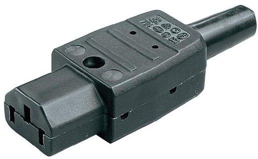 Gerätesteckdose 70° schwarz 