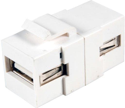 USB2.0 Snap-In Adapter weiß Buchse Serie A/Buchse Serie A 