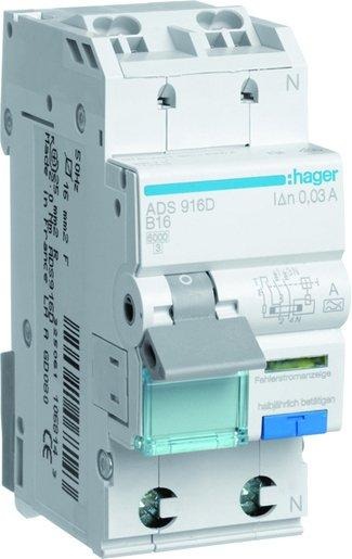FI-Schalter/Leitungsschutzschalter 1-polig+N 16 A-B 30 mA Typ A QC 