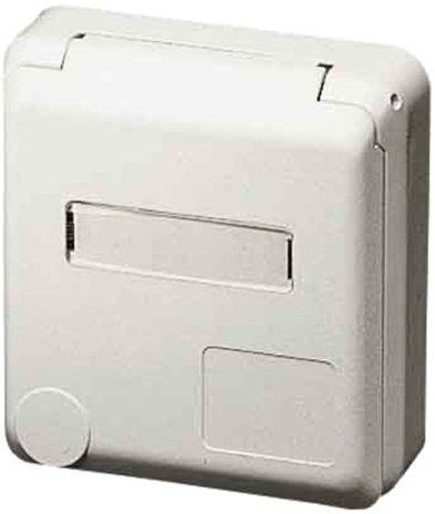 Anbau CEE-Wandsteckdose Cepex 16A 5p 400V 6h IP44 alpinweiß mit Beschr. 