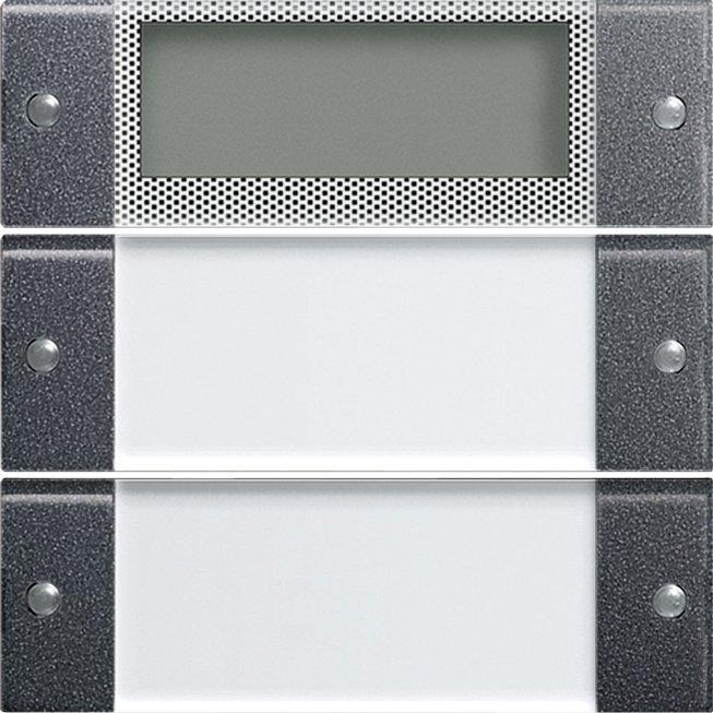 Wippenset 2-fach Plus beschriftbar System 55 Klar/anthrazit 