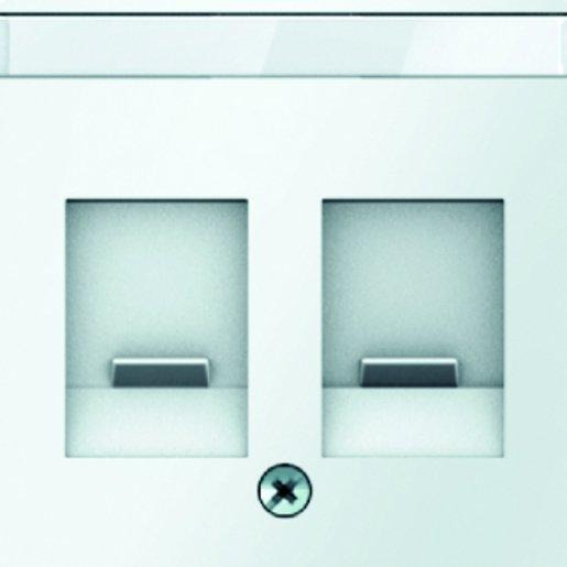 Zentralstück mit Staubschutzschiebern und Beschriftungsfeld Q.1 weiß 