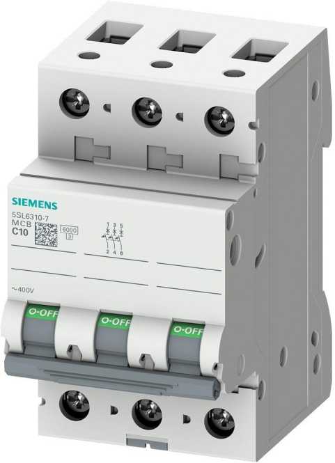 LS-Schutzschalter 3-polig 6kA /6kA C-Char 10A 3TE 