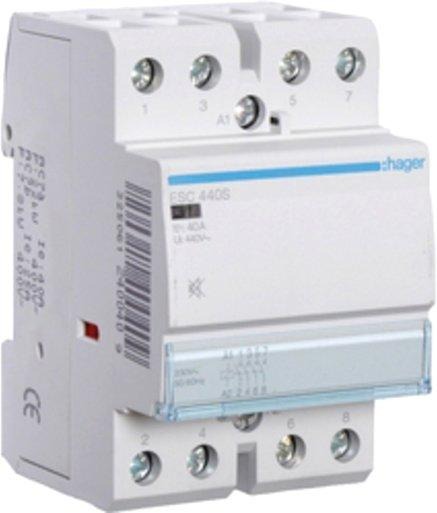 Installationsschütz für Reiheneinbau 40 A 4S 230 V brummfrei ESC440S 