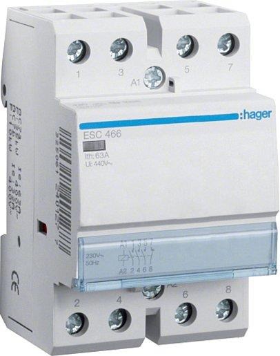Installationsschütz für Reiheneinbau 63 A 3S+1Ö 230 V ESC466 