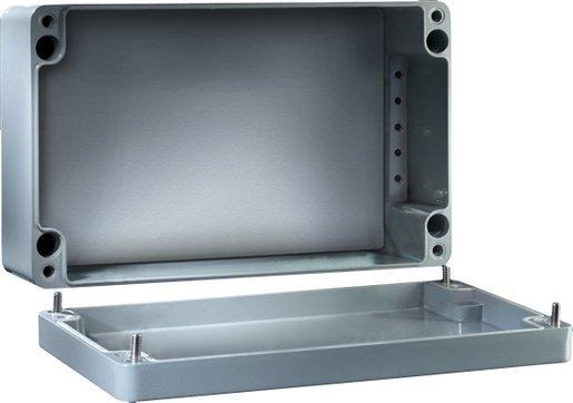 Aluminiumguß-Gehäuse grau 160 x 160 x 90 mm 