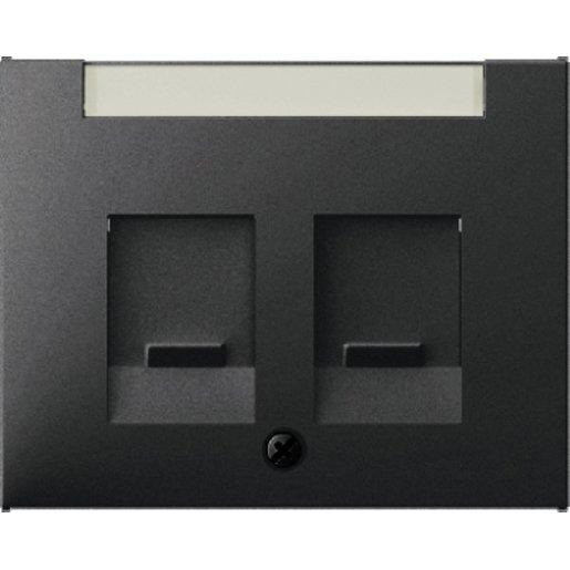 Zentralstück m. Staubschutzschiebern u. Beschriftungsfeld K1 anthrazit 