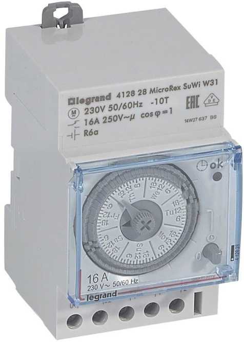 Wochenschaltuhr MicroRex W31 Su/Wi Plug&Play auto.Zeiteinstellung bei Inbetrieb. 