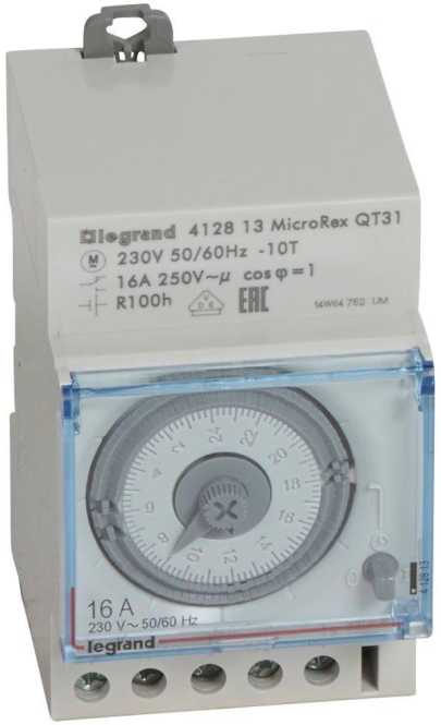Tageszeitschaltuhr analog mit Gangreserve MicroRex QT31 230V 50/60Hz 1Kanal 3TE 