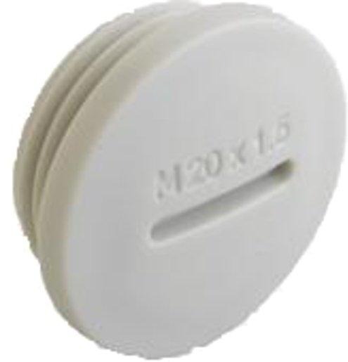 Verschlussschraube für Kabelverschraubung M63 x 1,5 Polyamid hellgrau 