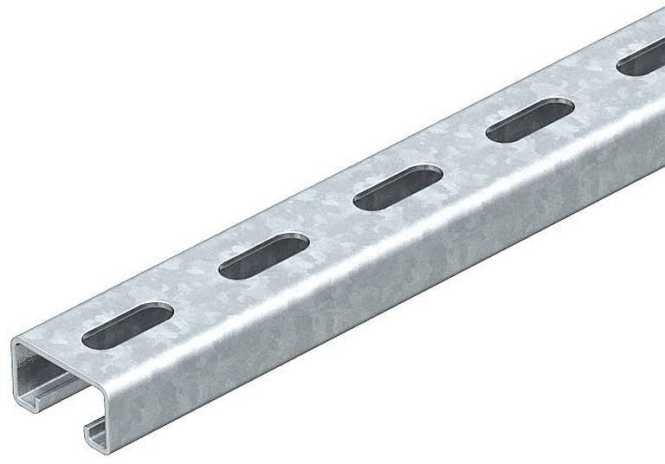Profilschiene gelocht,Schlitzweite 22mm 3000x41x21mm St tauchfeuerverzinkt 