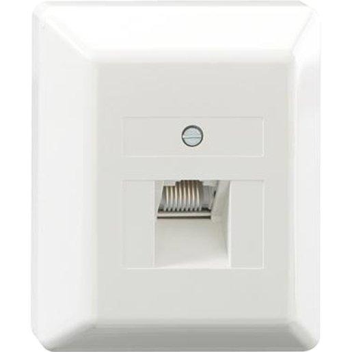 Aufputz Anschlußdatendose 1-fach 8/8 (8/8) perlweiß 