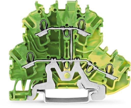 4-Leiter-Doppelstockklemme 0,25 - 2,5 mm² grün-gelb 